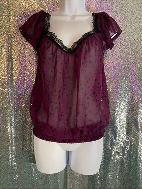 Y2K No Boundaries Star Mesh Blouse | Cosmic Goth Fairy Top